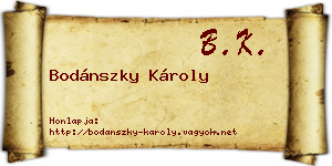 Bodánszky Károly névjegykártya