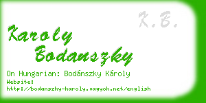 karoly bodanszky business card