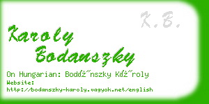 karoly bodanszky business card
